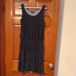 Notations Black and White Polka Dot Midi Dress